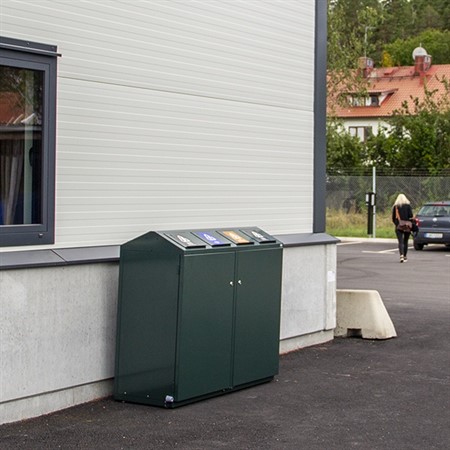 Säckskåp 4x160 liter, dubbla inkast